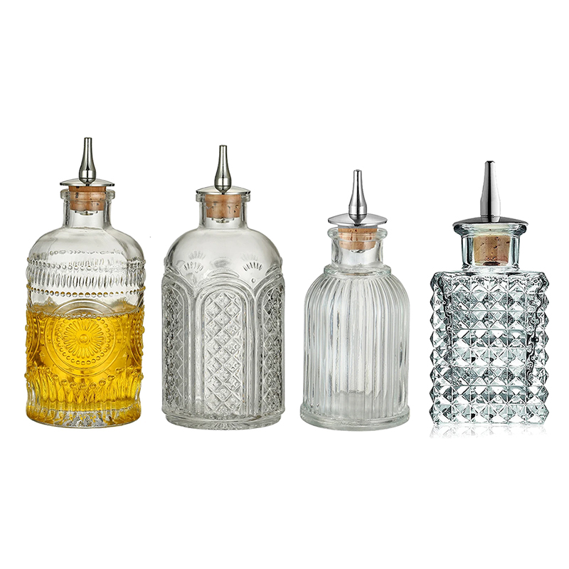 Bitters Bottle Set - Botol Vintage Cocktail Bitters dengan Dasher