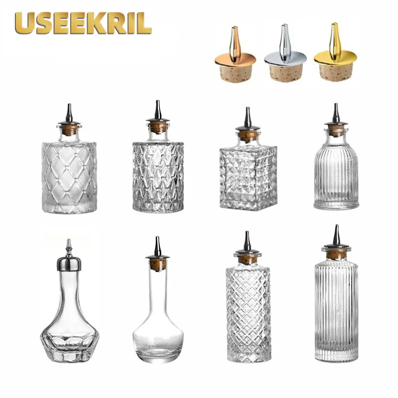 Bitters Bottle Set - Botol koktail Bitter dengan tutup kaca
