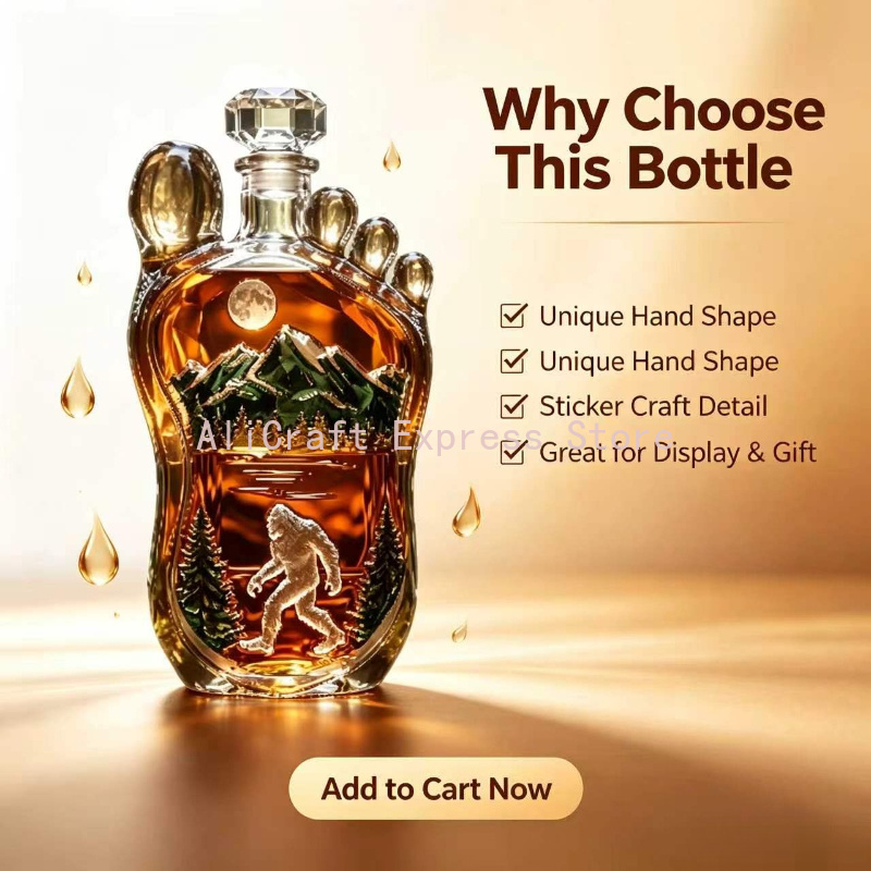 Botol Wiski Bentuk Jejak Kaki  - Home Bargains ulasan dan harga
