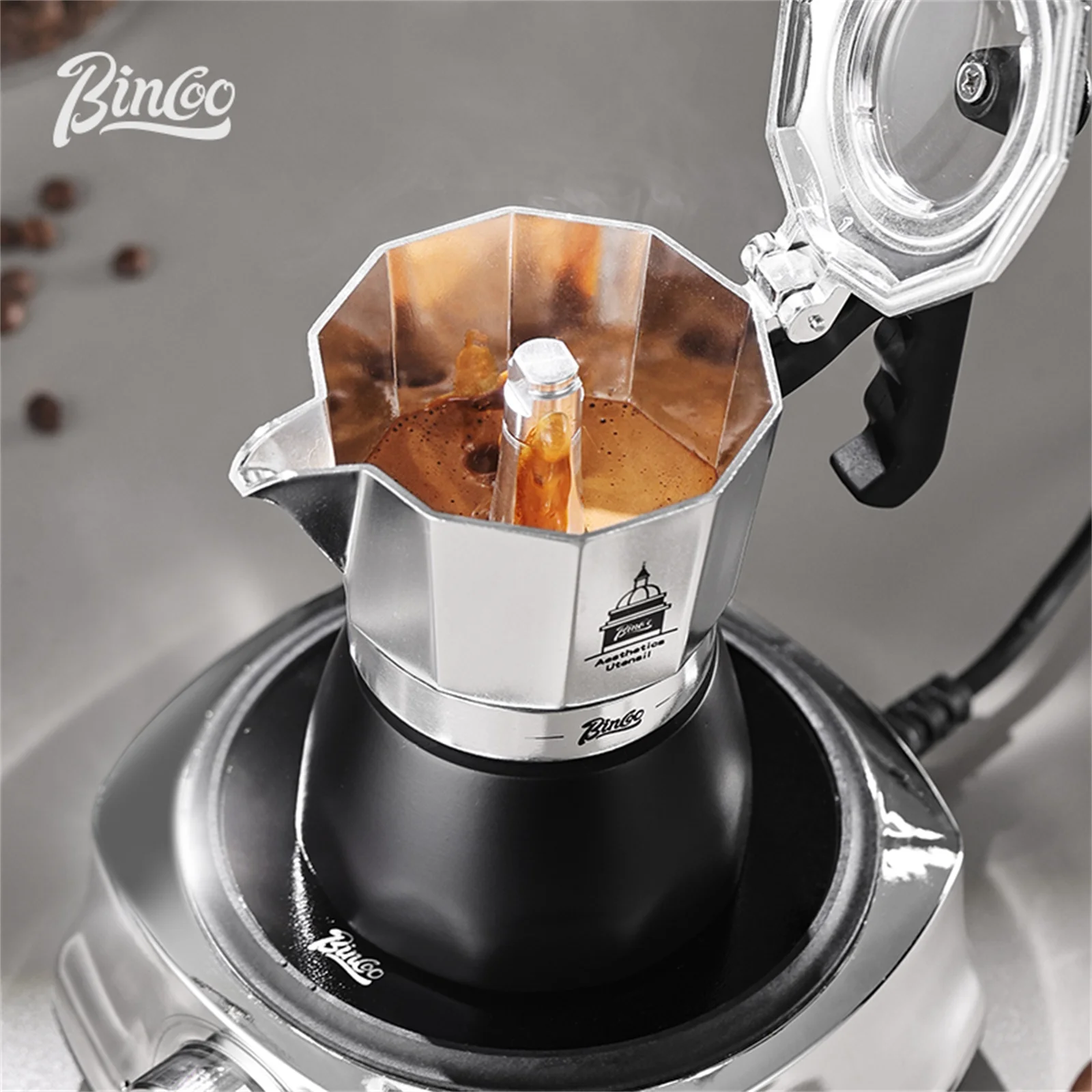 BINCOO Teko Moka Katup Ganda,  - Home Barista ulasan dan harga