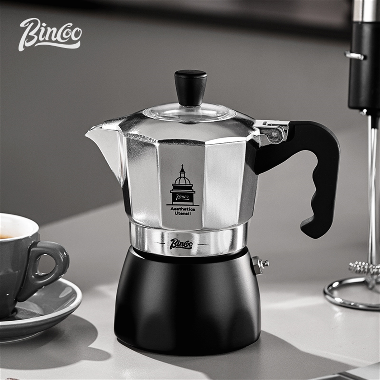 BINCOO Teko Moka Katup Ganda,  - Home Barista ulasan dan harga