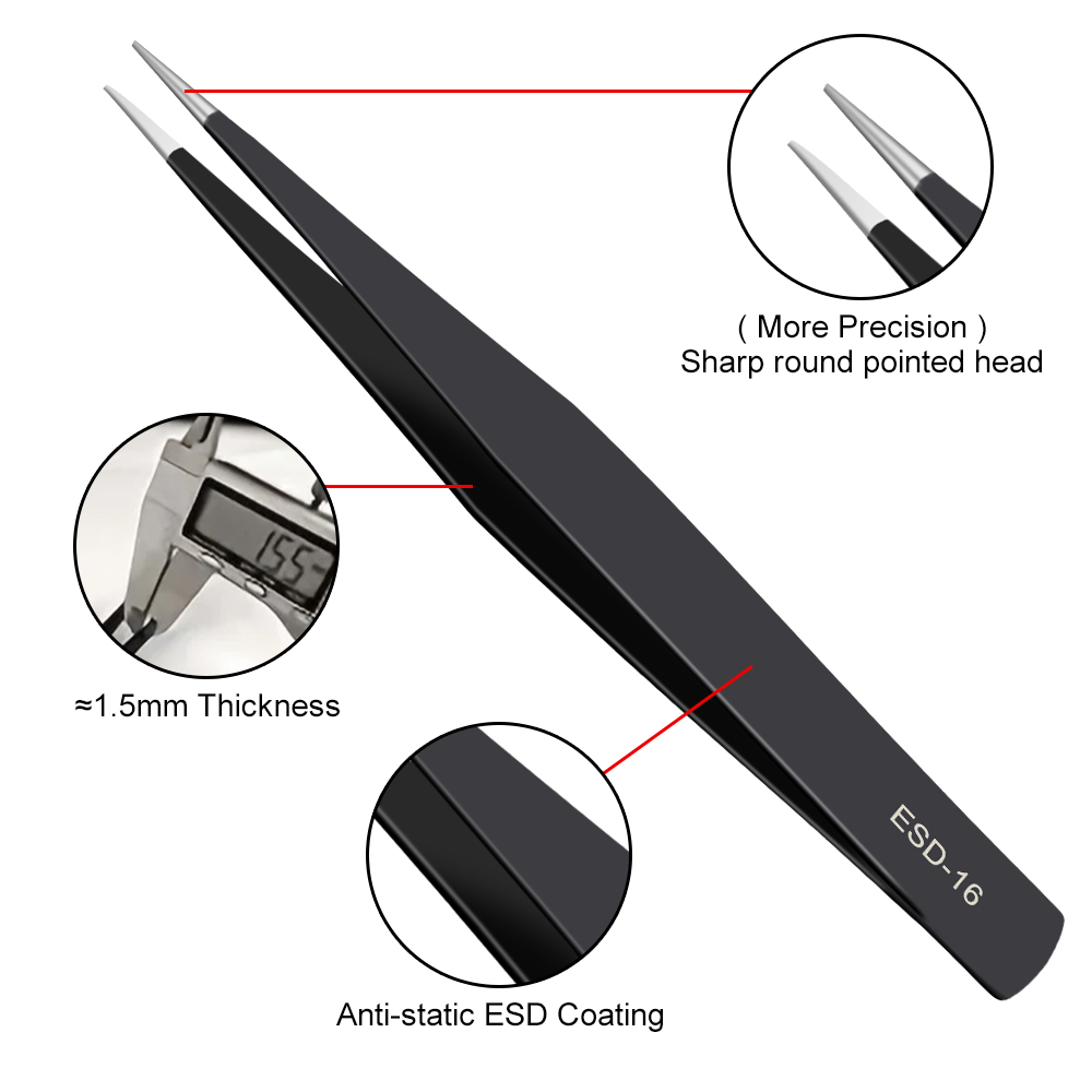 Pinset ESD besi Anti karat, al - Home Bar Supplies ulasan dan harga