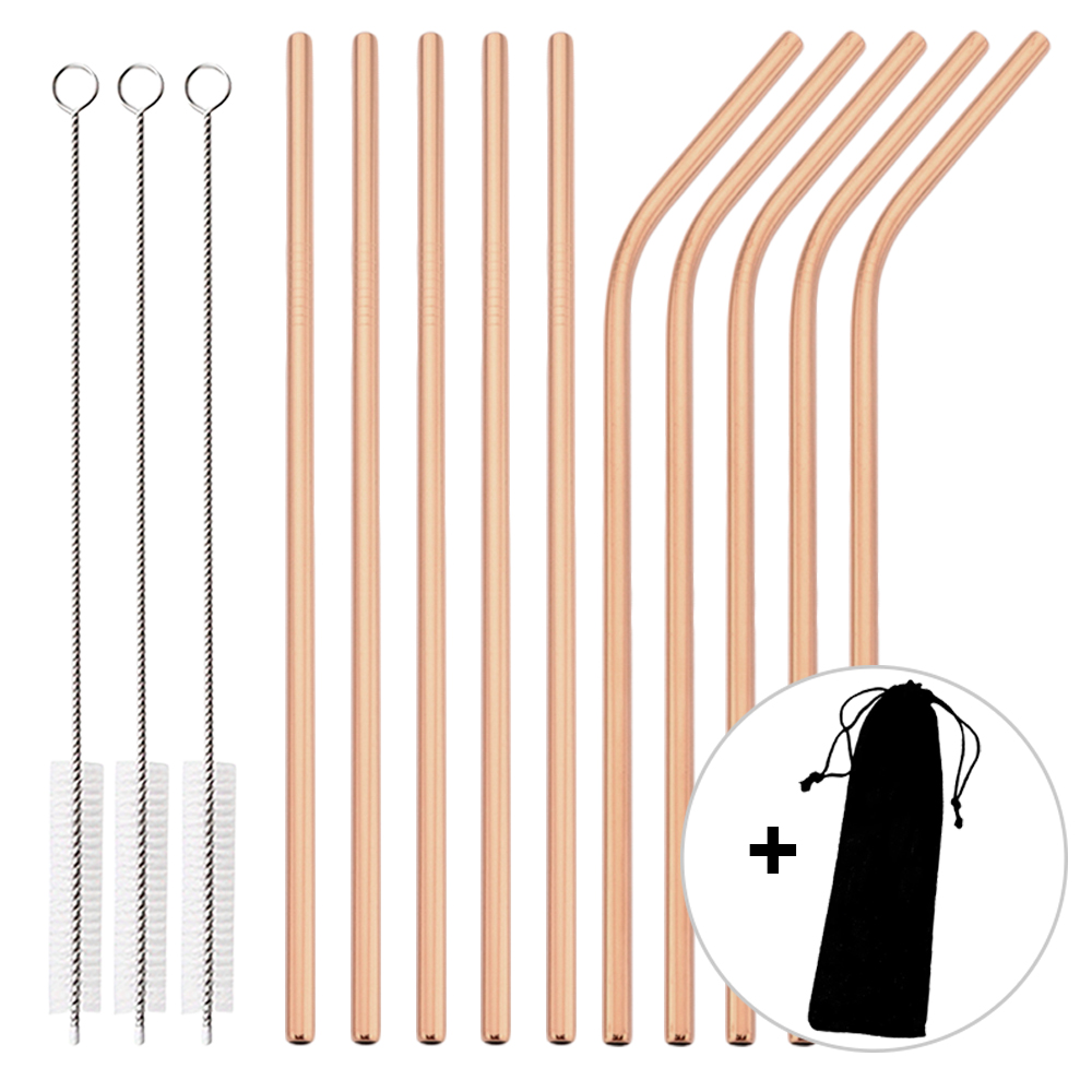 14 Buah Set Sedotan Emas Mawar - Home Bar Setup ulasan dan harga